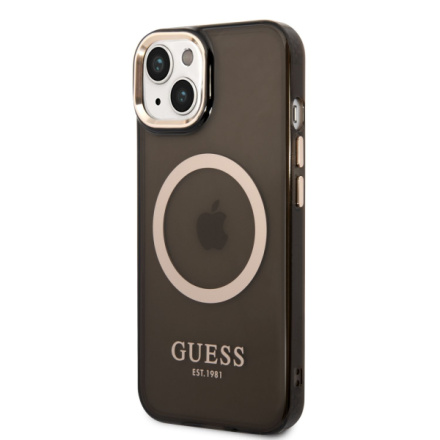 Guess Translucent MagSafe Kompatibilní Zadní Kryt pro iPhone 14 Plus Black, GUHMP14MHTCMK