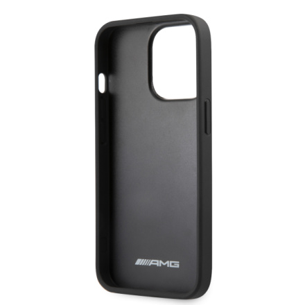 AMG Leather Debossed Lines Zadní Kryt pro iPhone 14 Pro Black, AMHCP14LGSEBK