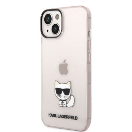 Karl Lagerfeld Choupette Logo Zadní Kryt pro iPhone 14 Plus Pink, KLHCP14MCTTRI