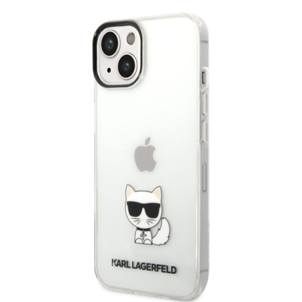 Karl Lagerfeld Choupette Logo Zadní Kryt pro iPhone 14 Plus Transparent, KLHCP14MCTTR