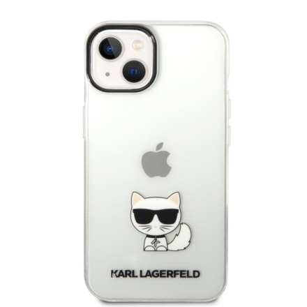 Karl Lagerfeld Choupette Logo Zadní Kryt pro iPhone 14 Plus Transparent, KLHCP14MCTTR