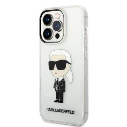 Karl Lagerfeld IML Ikonik NFT Zadní Kryt pro iPhone 14 Pro Transparent, KLHCP14LHNIKTCT
