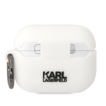 Karl Lagerfeld 3D Logo NFT Karl Head Silikonové Pouzdro pro Airpods Pro White, KLAPRUNIKH