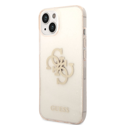 Guess TPU Big 4G Full Glitter Zadní Kryt pro iPhone 14 Plus Gold, GUHCP14MPCUGL4GGO