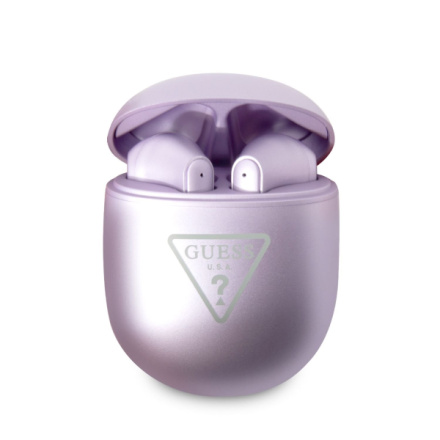 Guess True Wireless Triangle Logo BT5.2 Stereo Earphones Glossy Purple, GUTWST82TRU