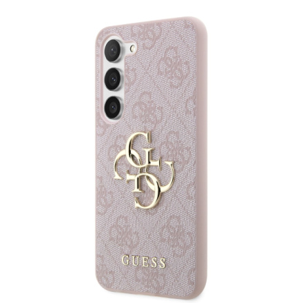 Guess PU 4G Metal Logo Zadní Kryt pro Samsung Galaxy S23 Pink, GUHCS23S4GMGPI