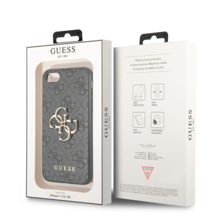 Guess PU 4G Metal Logo Zadní Kryt pro iPhone 7/8/SE2020/SE2022 Grey, GUHCI84GMGGR