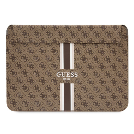 Guess PU 4G Printed Stripes Obal na Notebook 16" Brown, GUCS16P4RPSW