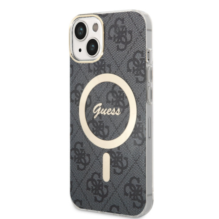 Guess IML 4G MagSafe Zadní Kryt pro iPhone 14 Black, GUHMP14SH4STK