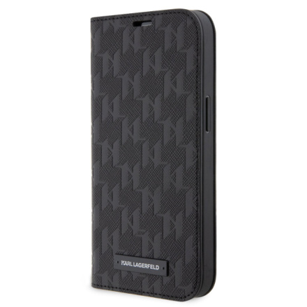 Karl Lagerfeld PU Saffiano Monogram Book Pouzdro pro iPhone 13 Pro Black, KLBKP13LSAKLHPK