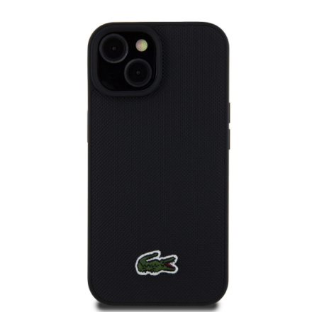 Lacoste Iconic Petit Pique Woven Logo Magsafe Zadní Kryt pro iPhone 15 Black, LCHMP15SPVCK