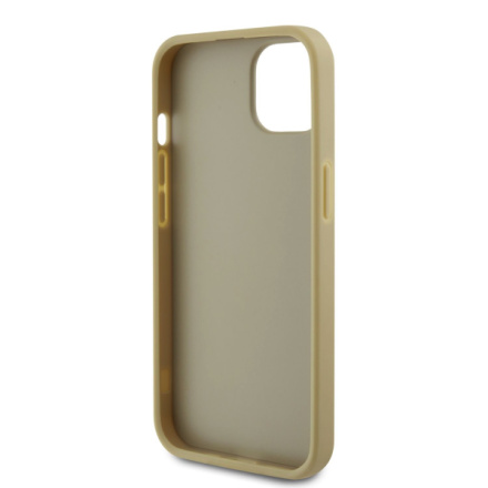 Guess PU Perforated 4G Glitter Metal Logo Zadní Kryt pro iPhone 15 Gold, GUHCP15SPSP4LGD