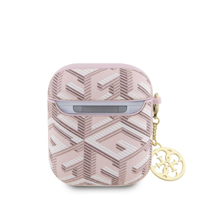 Guess PU G Cube Charm Pouzdro pro AirPods 1/2 Pink, GUA2PGCE4CP