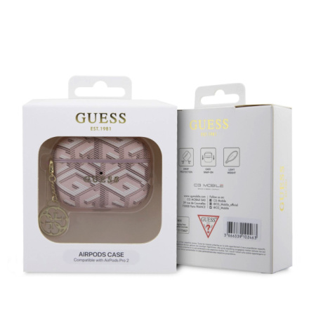 Guess PU G Cube Charm Pouzdro pro AirPods Pro 2 Pink, GUAP2PGCE4CP