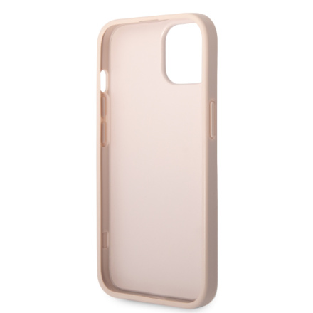 Guess PU 4G Metal Logo Zadní Kryt pro iPhone 15 Pink, GUHCP15S4GMGPI