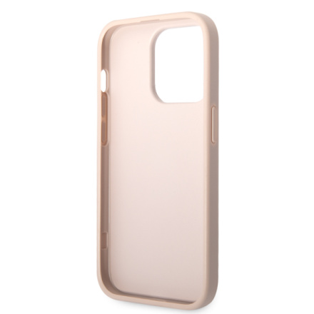 Guess PU 4G Metal Logo Zadní Kryt pro iPhone 15 Pro Pink, GUHCP15L4GMGPI