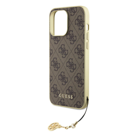 Guess 4G Charm Zadní Kryt pro iPhone 15 Pro Max Brown, GUHCP15XGF4GBR