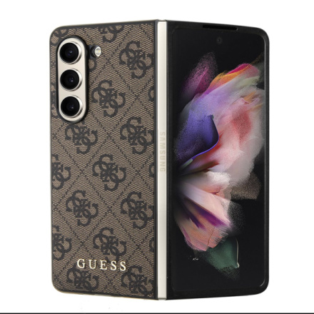 Guess 4G Charm Zadní Kryt pro Samsung Galaxy Z Fold 5 Brown, GUHCZFD5GF4GBR