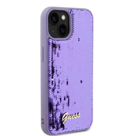 Guess Sequin Script Logo Zadní Kryt pro iPhone 13 Purple, GUHCP13MPSFDGSU