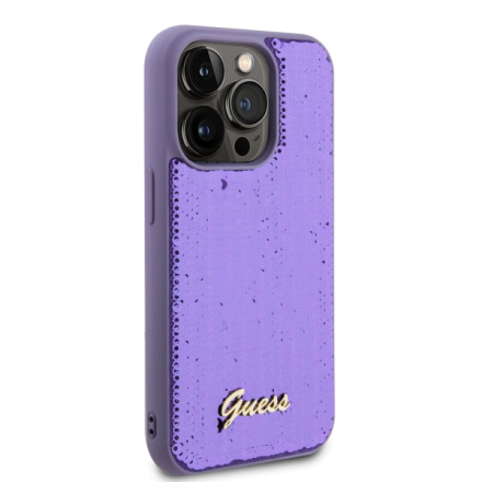 Guess Sequin Script Logo Zadní Kryt pro iPhone 14 Pro Max Purple, GUHCP14XPSFDGSU