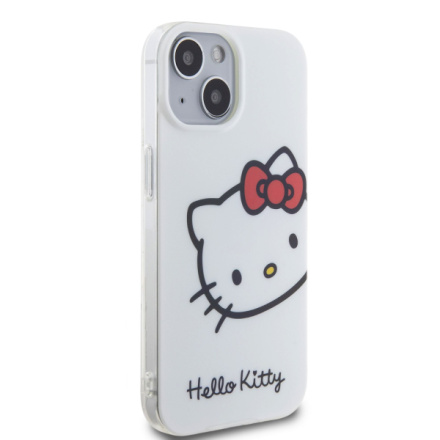 Hello Kitty IML Head Logo Zadní Kryt pro iPhone 15 White , HKHCP15SHCKHST