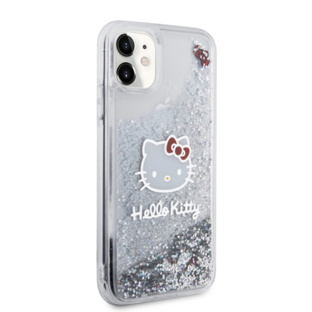 Hello Kitty Liquid Glitter Electroplating Head Logo Zadní Kryt pro iPhone 11 Transparent, HKHCN61LIKHET