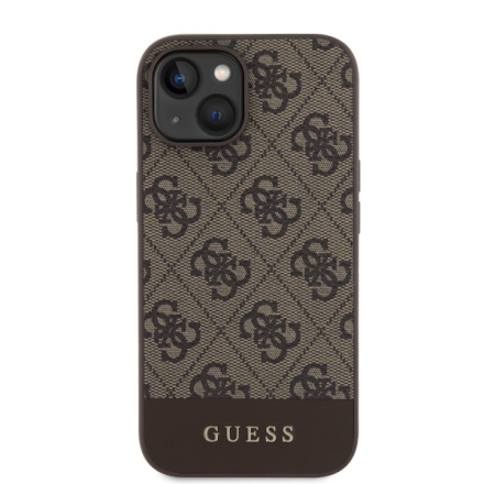 Guess PU 4G Stripe MagSafe Zadní Kryt pro iPhone 15 Brown, GUHMP15SG4GLBR