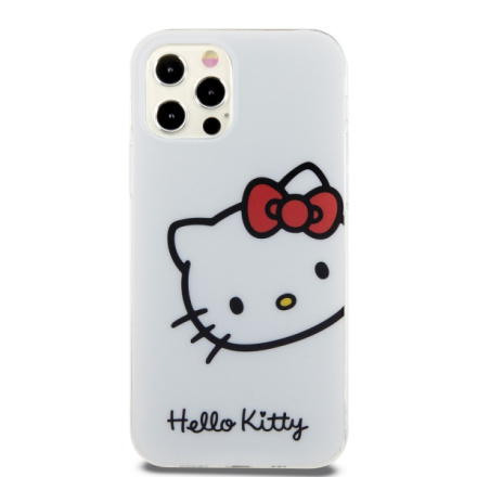 Hello Kitty IML Head Logo Zadní Kryt pro iPhone 12/12 Pro White , HKHCP12MHCKHST