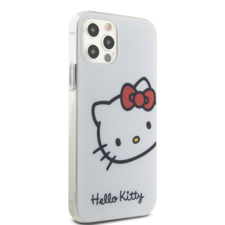 Hello Kitty IML Head Logo Zadní Kryt pro iPhone 12/12 Pro White , HKHCP12MHCKHST