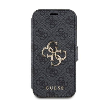 Guess PU Leather 4G Metal Logo Book Pouzdro pro iPhone 15 Grey, GUBKP15S4GMGGR