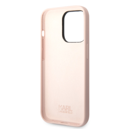 Karl Lagerfeld Liquid Silicone Ikonik NFT Zadní Kryt pro iPhone 15 Pro Max Pink, KLHCP15XSNIKBCP