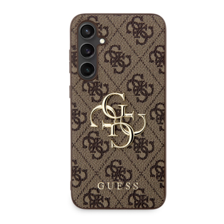 Guess PU 4G Metal Logo Zadní Kryt pro Samsung Galaxy S23 FE Brown, GUHCS23FE4GMGBR