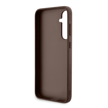 Guess PU 4G Metal Logo Zadní Kryt pro Samsung Galaxy S23 FE Brown, GUHCS23FE4GMGBR