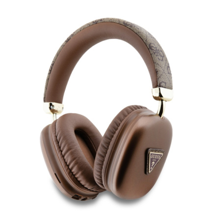 Guess PU Leather 4G Triangle Logo Bluetooth Stereo Headphone Brown, GUBHK1P4TPW