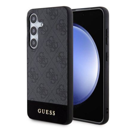 Guess PU 4G Stripe Zadní Kryt pro Samsung Galaxy S24 Grey, GUHCS24SG4GLGR