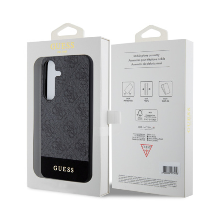 Guess PU 4G Stripe Zadní Kryt pro Samsung Galaxy S24 Grey, GUHCS24SG4GLGR