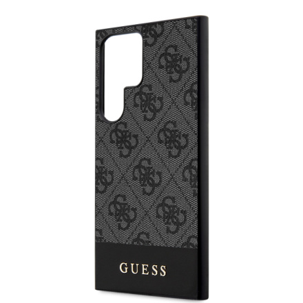 Guess PU 4G Stripe Zadní Kryt pro Samsung Galaxy S24 Ultra Grey, GUHCS24LG4GLGR