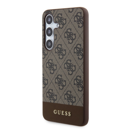 Guess PU 4G Stripe Zadní Kryt pro Samsung Galaxy S24+ Brown, GUHCS24MG4GLBR