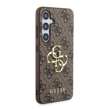 Guess PU 4G Metal Logo Zadní Kryt pro Samsung Galaxy S24+ Brown, GUHCS24M4GMGBR