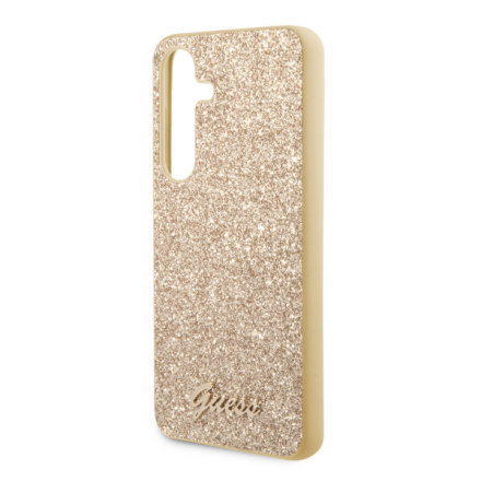 Guess PC/TPU Glitter Flakes Metal Logo Zadní Kryt pro Samsung Galaxy S24+ Gold, GUHCS24MHGGSHD