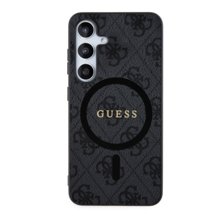 Guess PU Leather 4G Colored Ring MagSafe Zadní Kryt pro Samsung Galaxy S24+ Black, GUHMS24MG4GFRK