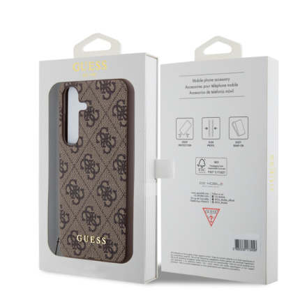 Guess 4G Charm Zadní Kryt pro Samsung Galaxy S24 Brown, GUHCS24SGF4GBR