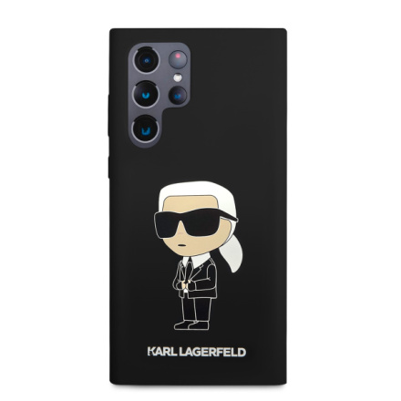 Karl Lagerfeld Liquid Silicone Ikonik NFT Zadní Kryt pro Samsung Galaxy S24 Ultra Black, KLHCS24LSNIKBCK