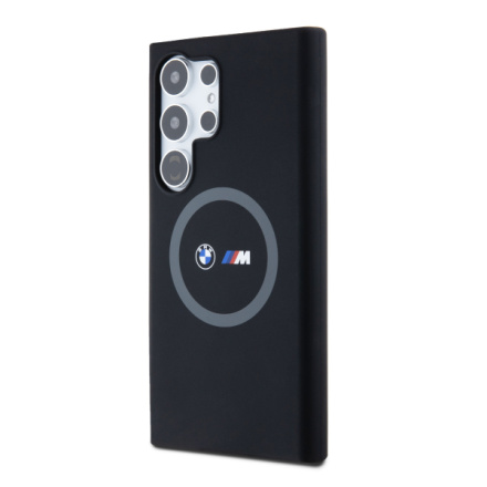 BMW M Printed Round and Logo Magsafe Silikonový Kryt pro Samsung Galaxy S24 Ultra Black, BMHMS24L23SROK