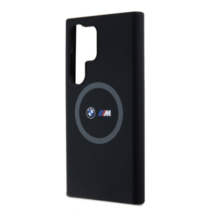 BMW M Printed Round and Logo Magsafe Silikonový Kryt pro Samsung Galaxy S24 Ultra Black, BMHMS24L23SROK