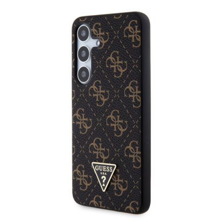 Guess PU Leather 4G Triangle Metal Logo Zadní Kryt pro Samsung Galaxy S24+ Black, GUHCS24MPG4GPK