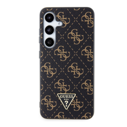 Guess PU Leather 4G Triangle Metal Logo Zadní Kryt pro Samsung Galaxy S24+ Black, GUHCS24MPG4GPK