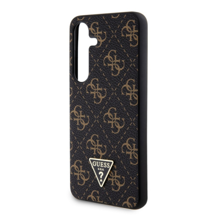 Guess PU Leather 4G Triangle Metal Logo Zadní Kryt pro Samsung Galaxy S24+ Black, GUHCS24MPG4GPK