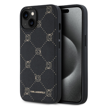 Karl Lagerfeld PU Karl Heads Pattern Magsafe Zadní Kryt pro iPhone 14 Black, KLHMP14SPGKHPHK