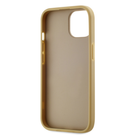 Karl Lagerfeld Wrinkled PU Signature Logo Zadní Kryt pro iPhone 14 Gold, KLHCP14SPFMFBKMD